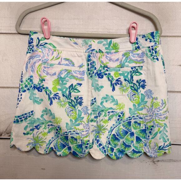 Lilly Pulitzer Skirt Sz 4 EUC Turtle Print Scalloped Bottom Preppy Classy - Picture 2 of 8